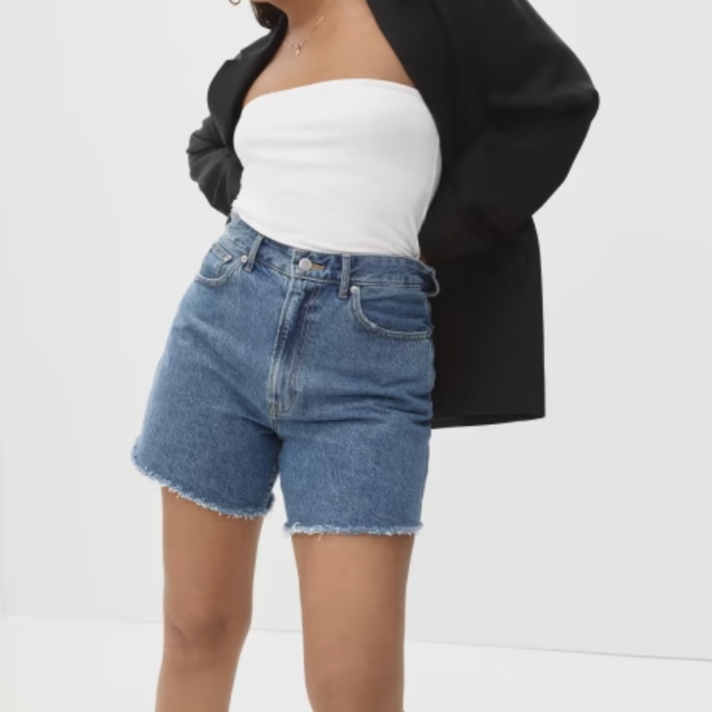 Everlane A-Line High Rise Denim Shorts